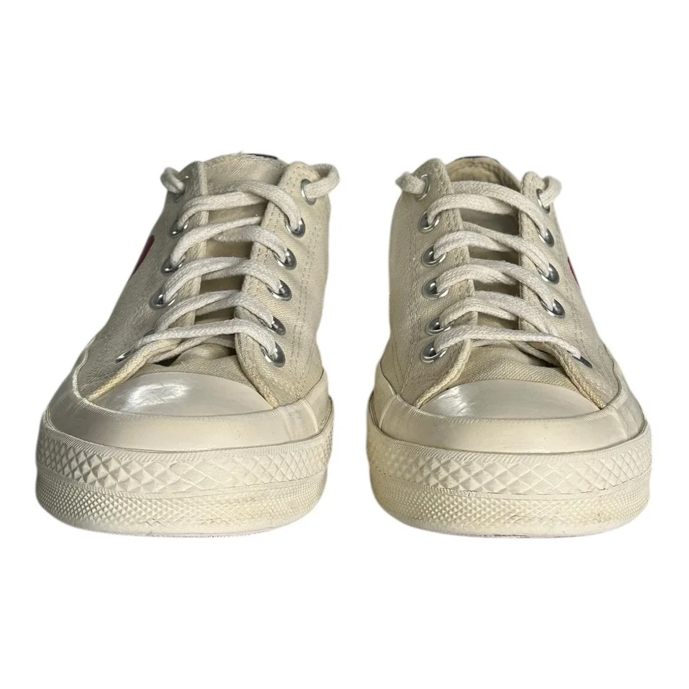 Converse x Play Comme des Garcons Hidden Heart Low Top Beige Sneakers Women's  7